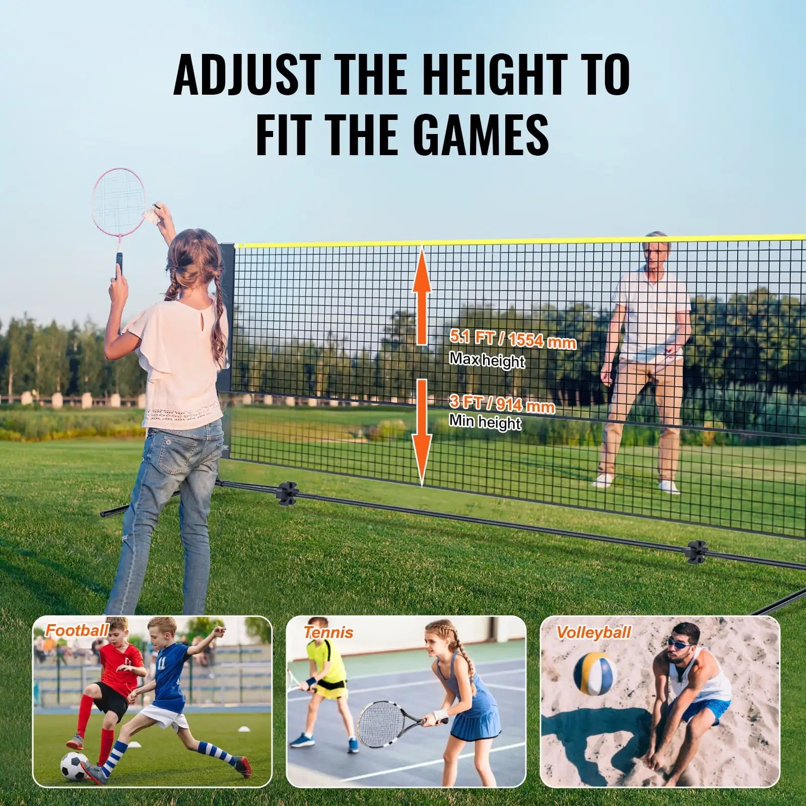 Adjustable Multi-Sport Net Set