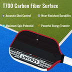 Gen 4 Propulsion Core Carbon Paddle featuring T700 carbon fiber surface for accurate shot control, maximum spin potential, and durability.