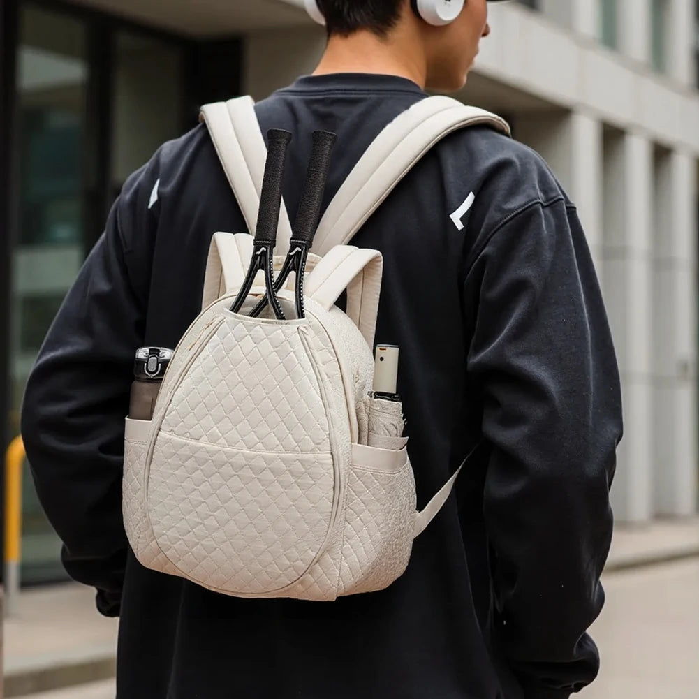 Quilted Multi-Pocket Pickleball Backpack