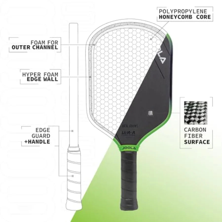 Pickleball Raw Carbon Elongated Paddle