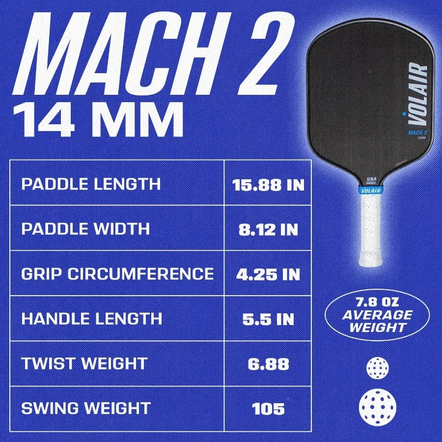 Mach 2 T700 Carbon Pickleball Paddle